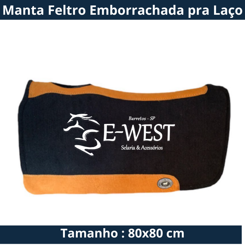 Manta Feltro Emborrachada para Prova do Laço 80x80 - E-West Barretos