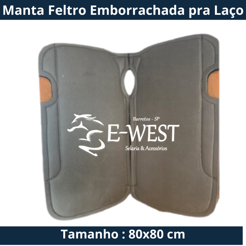 Manta Feltro Emborrachada para Prova do Laço 80x80 - E-West Barretos