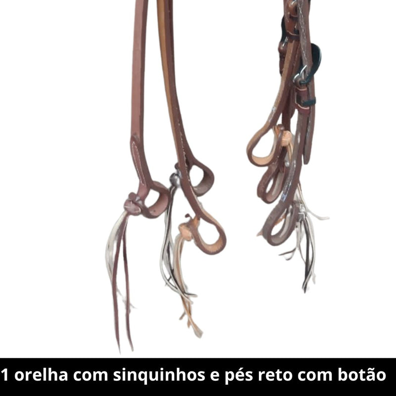 Cabeçada com Orelha com Sinquinhos e Pés Retos - E-West Barretos