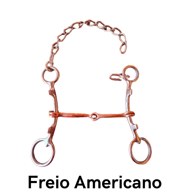 Freio Americano - Código 20.001  - Bocal cobreado estrutura de Inox superleve, antitérmico, confortável e matéria prima importada.