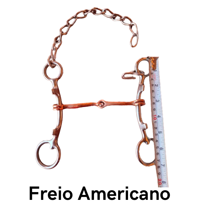 Freio Americano - Código 20.001  - Bocal cobreado estrutura de Inox superleve, antitérmico, confortável e matéria prima importada.