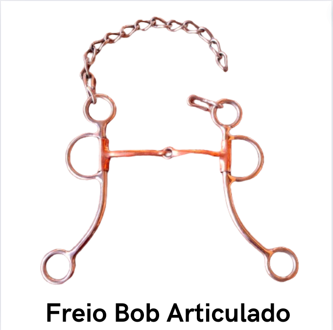 Freio Bob Articulado Código 20.014 -   bocal cobreado estrutura de Inox superleve, antitérmico, confortável e matéria prima importada.