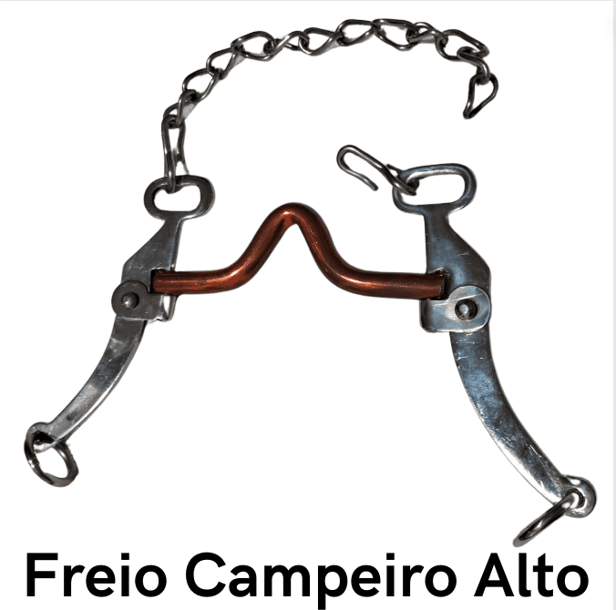 Freio Campeiro Alto -  código 20.031  Bocal cobreado estrutura de Inox superleve, antitérmico, confortável e matéria prima importada.