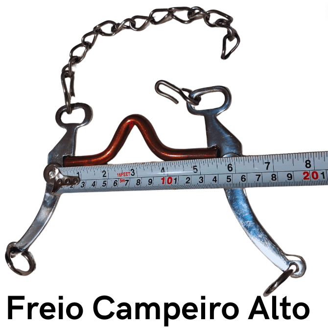 Freio Campeiro Alto -  código 20.031  Bocal cobreado estrutura de Inox superleve, antitérmico, confortável e matéria prima importada.