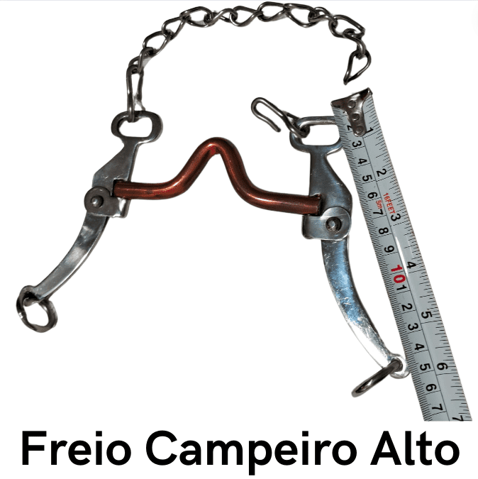 Freio Campeiro Alto -  código 20.031  Bocal cobreado estrutura de Inox superleve, antitérmico, confortável e matéria prima importada.