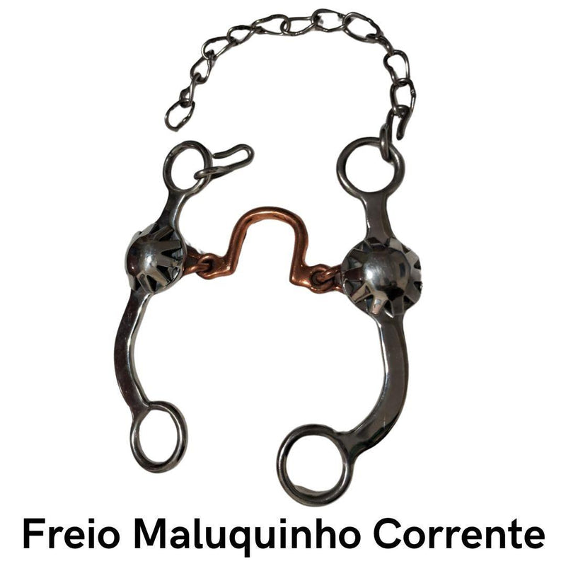 Freio Maluquinho Corrente Código 20.112 - bocal cobreado estrutura de Inox superleve, antitérmico, confortável e matéria prima importada. - E-West Barretos