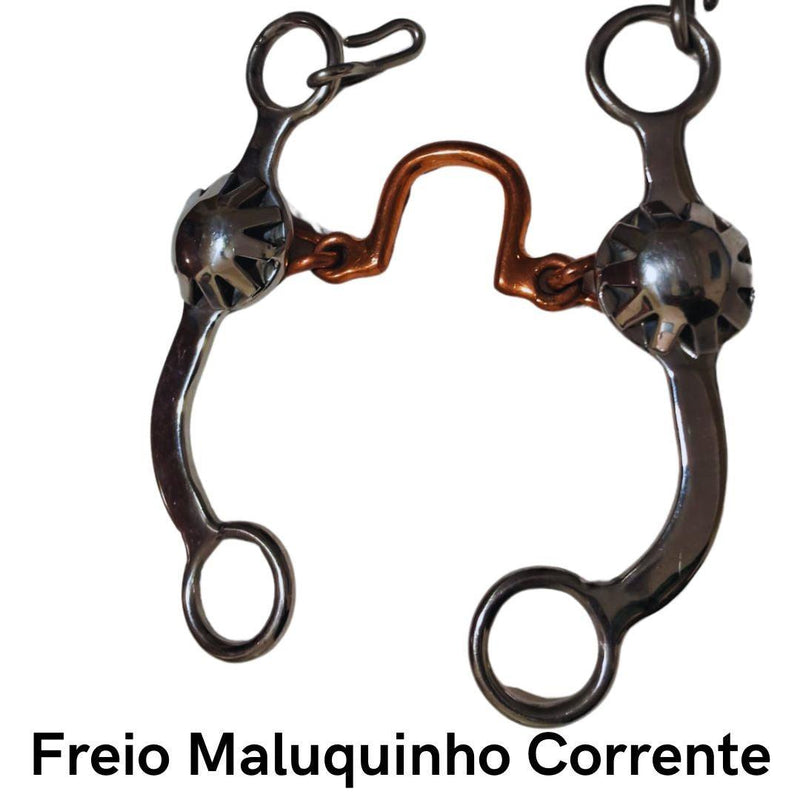 Freio Maluquinho Corrente Código 20.112 - bocal cobreado estrutura de Inox superleve, antitérmico, confortável e matéria prima importada. - E-West Barretos