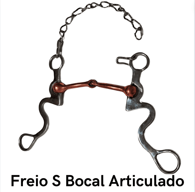 Freio S Bocal Articulado - Código 20.123 Bocal cobreado estrutura de Inox superleve, antitérmico, confortável e matéria prima importada.