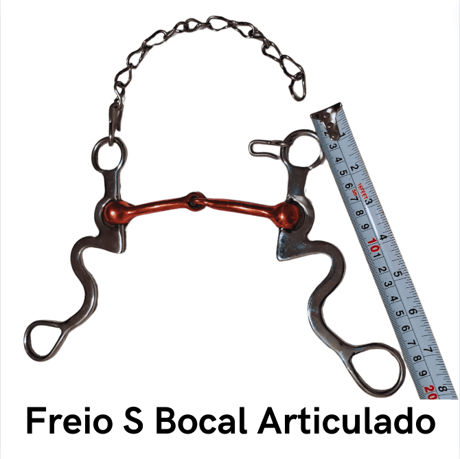 Freio S Bocal Articulado - Código 20.123 Bocal cobreado estrutura de Inox superleve, antitérmico, confortável e matéria prima importada.