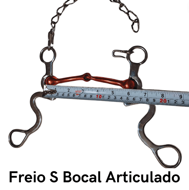 Freio S Bocal Articulado - Código 20.123 Bocal cobreado estrutura de Inox superleve, antitérmico, confortável e matéria prima importada.