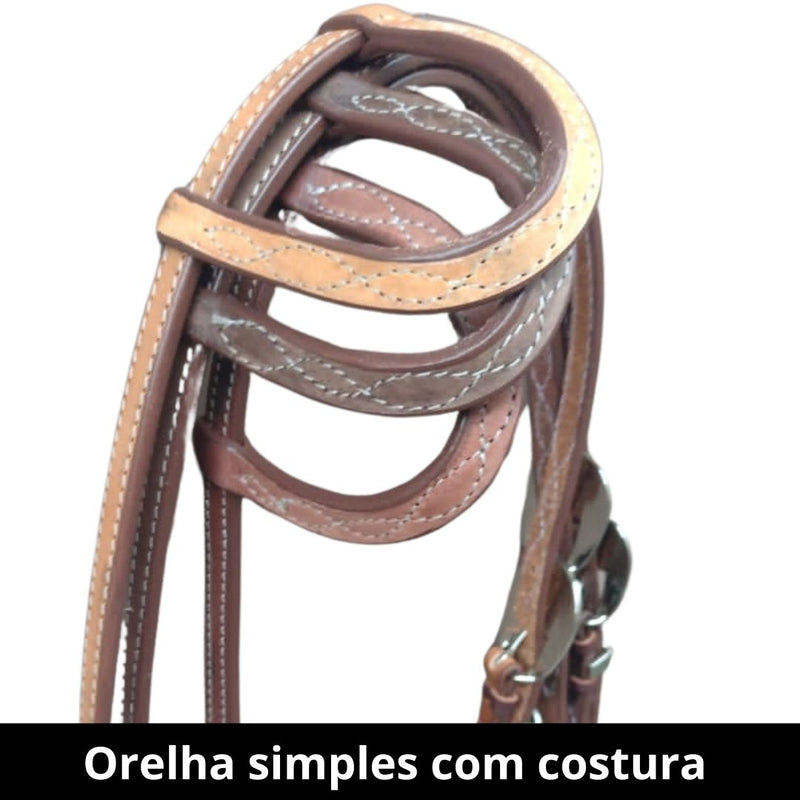 Cabeçada com Orelha Simples com Costura - E-West Barretos