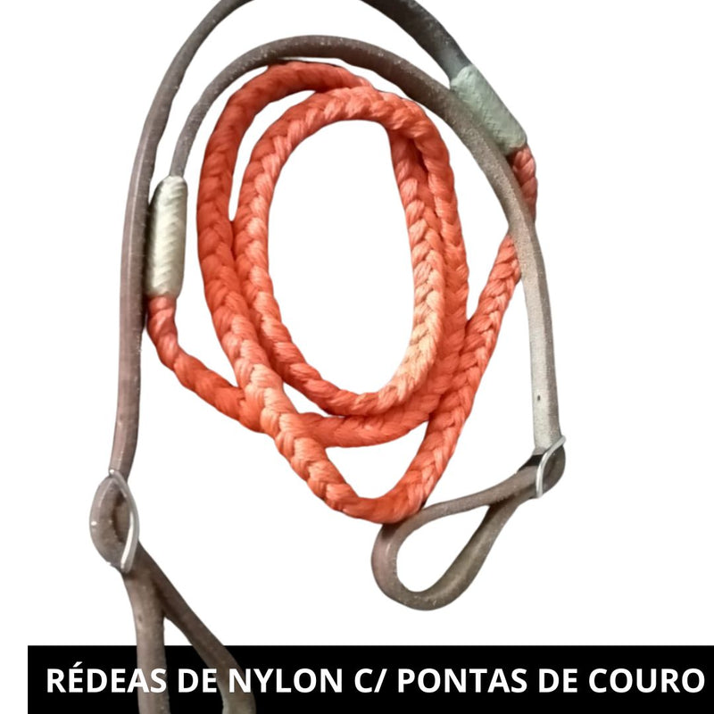 Rédea de Nylon com Ponta de Couro - E-West Barretos