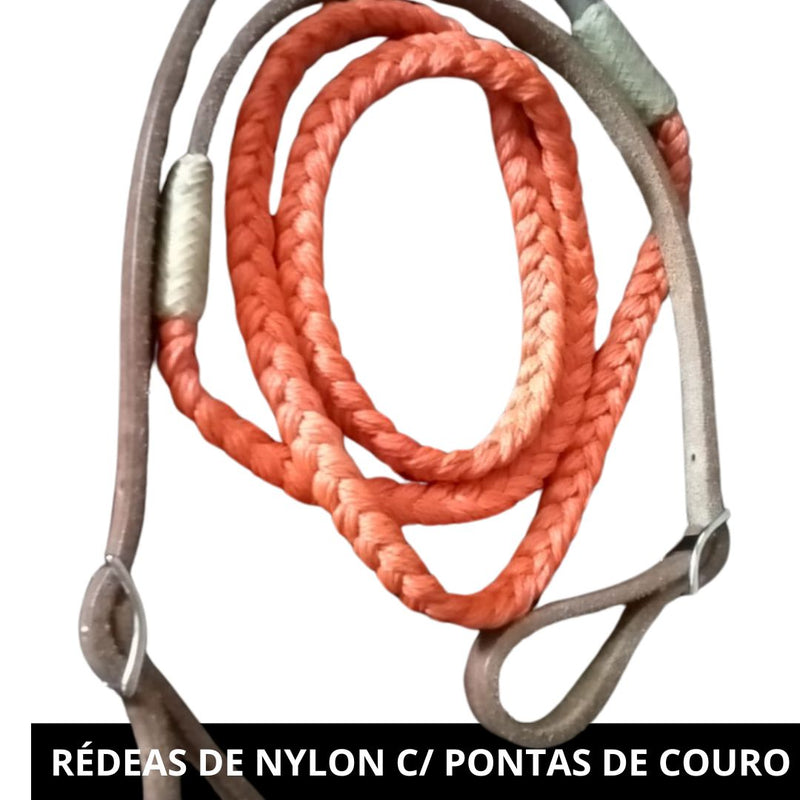 Rédea de Nylon com Ponta de Couro - E-West Barretos